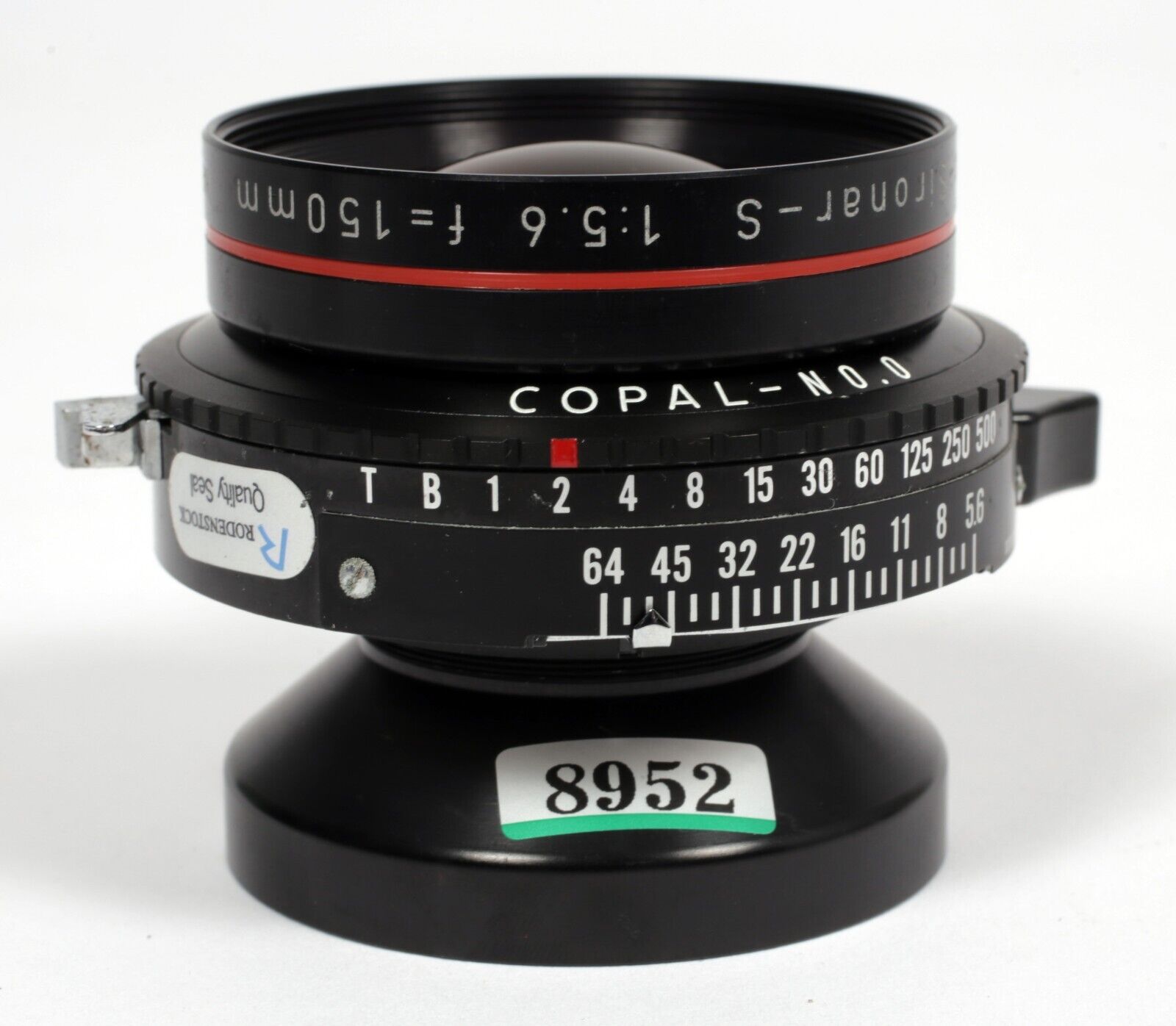 Rodenstock Apo-Sironar-S 150mm F5.6 Lens in Copal #0 Shutter #8952 